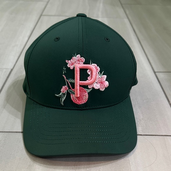 Puma Golf Floral Embroidered Cap - Green and Pink - Picture 1 of 3